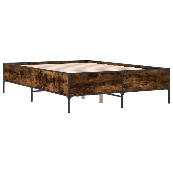 vidaXL Bettgestell R&auml;uchereiche 120x200 cm Holzwerkstoff und Metall