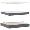 vidaXL Bett mit Stauraum und LED mit LED Dunkelgrau 200 x 200 cm Samt