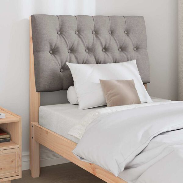 vidaXL Gepolstertes Kopfteil Taupe 80 cm Massives Kiefernholz