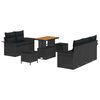 vidaXL Garten-Sofa-Set mit Kissen mit Speicher 8 pcs Schwarz