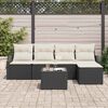 vidaXL Sofa Set mit Kissen 5 pcs Braun und Creme Poly-Rattan
