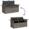 vidaXL Garten-Sofa-Set mit Kissen mit Speicher 7 pcs Grau Poly Rattan