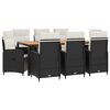 vidaXL Outdoortisch-Set 9 stk. Schwarz und Cremewei&szlig;