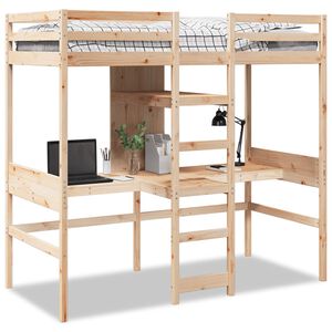 vidaXL Hochbett ohne Matratze 80x200 cm Massivholz Kiefer