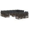 vidaXL Gartensofa-set 14 pcs Grau Poly-Rattan