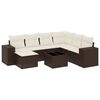 vidaXL 8-tlg. Garten-Sofagarnitur mit Kissen Braun Poly Rattan