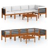 vidaXL 6-teiliges Garten-Lounge-Set mit Kissen Creme 63 x 63 cm