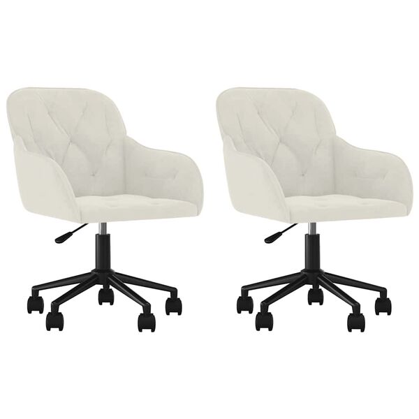 vidaXL Esszimmerst&uuml;hle 2 Stk. Drehbar Creme Samt