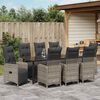 vidaXL Garten Essgruppe mit Kissen 9 pcs Beige Poly-Rattan