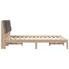 vidaXL Bettrahmen mit Kopfteil Taupe 140 x 190 cm Massives Kiefernholz