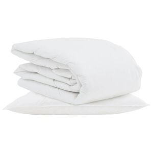 vidaXL Sommerdecke mit Kissen 2 pcs Wei&szlig; Daunenfeder