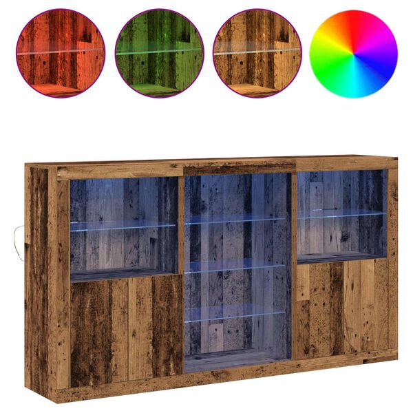 vidaXL LED-Sideboard Altholz 181,5 x 37 x 100 cm Holzwerkstoff