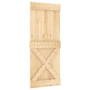 vidaXL Schiebet&uuml;r NARVIK Nat&uuml;rlich und Schwarz 85 x 210 cm (152,5 cm)