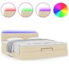 vidaXL Ottoman-Bett mit Matratze & LEDs Creme 160x200 cm Stoff