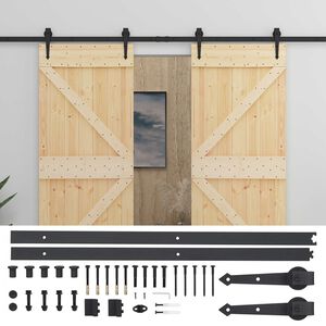 vidaXL Schiebet&uuml;r 2 stk. 80 x 210 cm Massives Kiefernholz