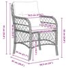 vidaXL Garten Essgruppe mit Kissen 7 pcs Schwarz Poly-Rattan