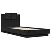 vidaXL Bettgestell mit Kopfteil Schwarz 100x200 cm Holzwerkstoff