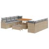 vidaXL Gartensofa-set mit Kissen 11 pcs Beige Poly-Rattan