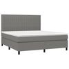 vidaXL Boxspringbett mit Matratze & LED Dunkelgrau 180x200 cm Stoff