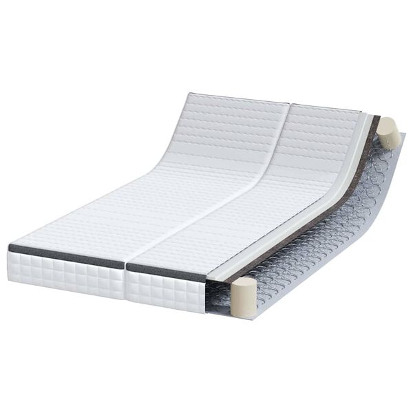 vidaXL Matratze 2 pcs Wei&szlig; und Grau 60 x 200 cm Bonell Feder