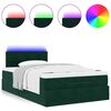 vidaXL Ottomane Bett mit Matratze & LEDs Dunkelgr&uuml;n 120x190 cm Samt