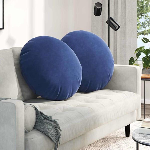 vidaXL Sitzkissen 2 St&uuml;ck Polizeiblau &Oslash; 80 x 29 cm Samt