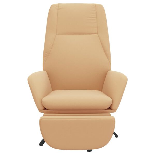 vidaXL Relaxsessel mit Fu&szlig;st&uuml;tze Creme Mikrofasergewebe