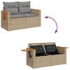 vidaXL 8-tlg. Garten-Sofagarnitur mit Kissen Beige Poly Rattan