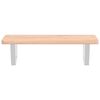 vidaXL Waschbeckenregal Wandmontage Stahl und Massivholz Buche