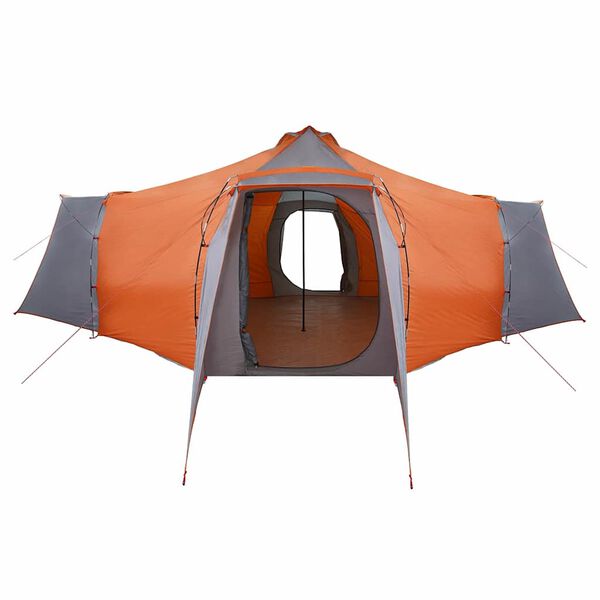 vidaXL Tipi Zelt mit Dach Grau und Orange 492 x 492 x 275 cm Stoff