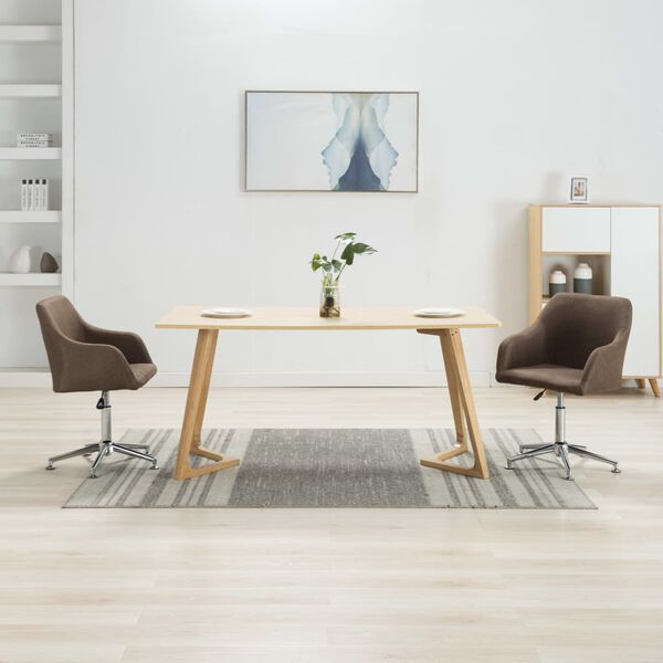 vidaXL Esszimmerst&uuml;hle Drehbar 2 Stk. Braun Stoff