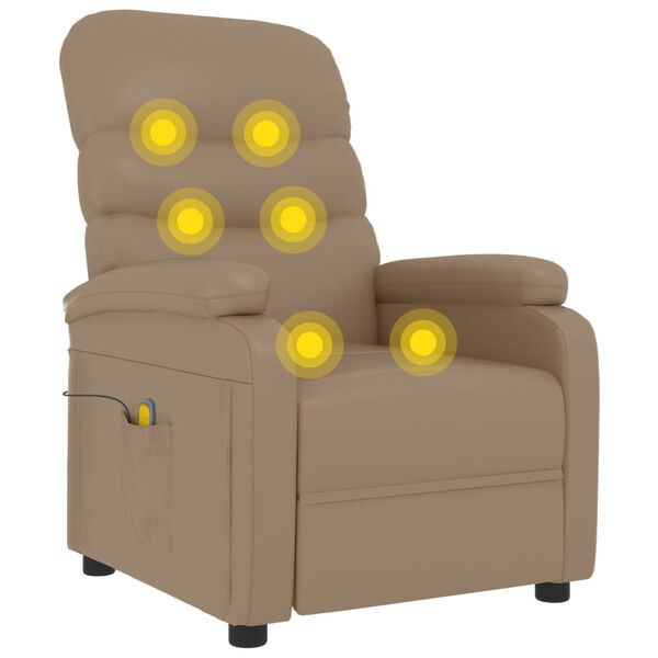vidaXL Massagesessel Cappuccino-Braun Kunstleder