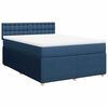 vidaXL Boxspringbett mit Matratze Blau 140x190 cm Stoff
