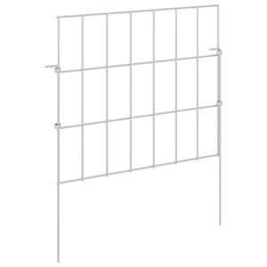 vidaXL Gartenzaun mit Pf&auml;hlen 12 stk. 35 x 30 cm Verzinkter Stahl