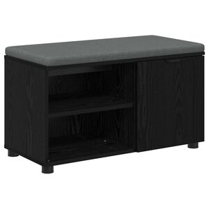 vidaXL Flurbank mit Kissen mit Regal Schwarze Eiche 80 x 38 x 46 cm