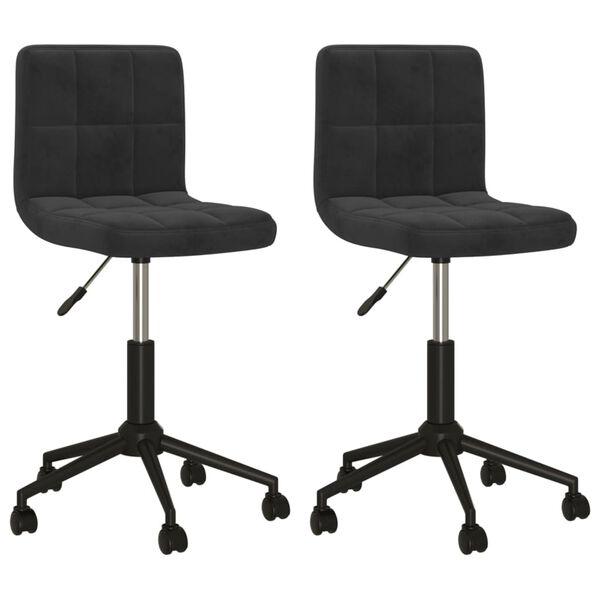 vidaXL Esszimmerst&uuml;hle 2 Stk. Drehbar Schwarz Samt
