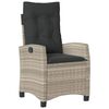 vidaXL 7-tlg. Garten-Essgruppe mit Kissen Hellgrau Poly Rattan