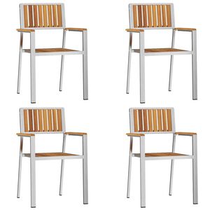 vidaXL Gartenstuhl 4 pcs Braun 56 x 54,5 x 87 cm Massivholz Akazie