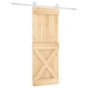 vidaXL Schiebet&uuml;r 80 x 210 cm Massivkiefer (Unbehandelt)