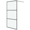 vidaXL Duschwand f&uuml;r Walk-In Dusche Schwarz 100x195 cm ESG Mattiert