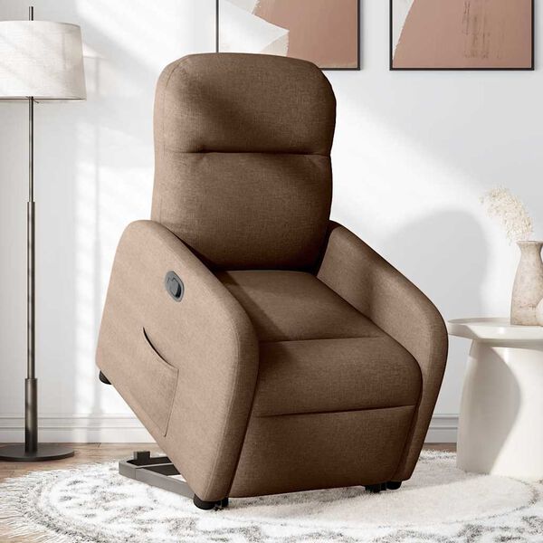 vidaXL Relaxsessel mit Aufstehhilfe Braun Stoff
