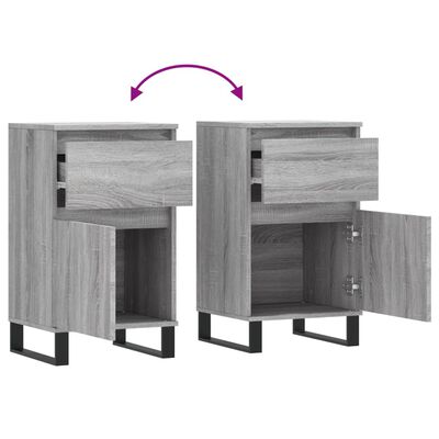 vidaXL Sideboards 2 Stk. Grau Sonoma 40x35x70 cm Holzwerkstoff