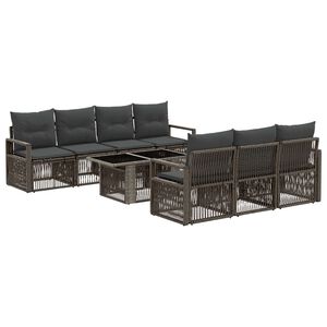 vidaXL Gartensofa-set 8 stk. Grau und Dunkelgrau Poly-Rattan