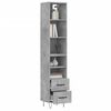 vidaXL Highboard Betongrau 34,5x34x180 cm Holzwerkstoff