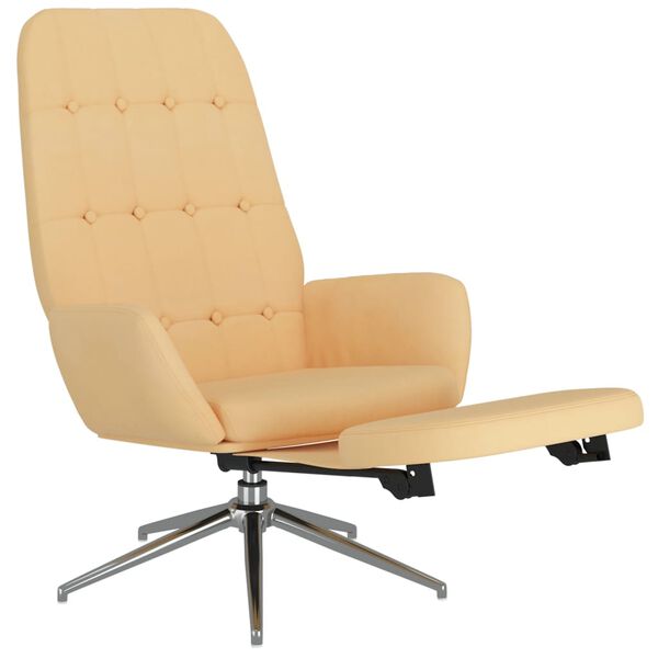 vidaXL Relaxsessel mit Fu&szlig;st&uuml;tze Creme Mikrofasergewebe