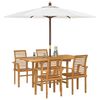 vidaXL Garten Essgruppe 5 pcs Braun Massivholz Teak