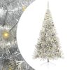 vidaXL K&uuml;nstlicher vorbeleuchteter Weihnachtsbaum Silber 240 cm PET