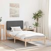 vidaXL Bettgestell mit gepolstertem Kopfteil Dunkelgrau 75 x 190 cm