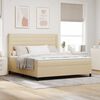 vidaXL LED Boxspringbett mit Matratze Creme 180 x 200 cm Stoff