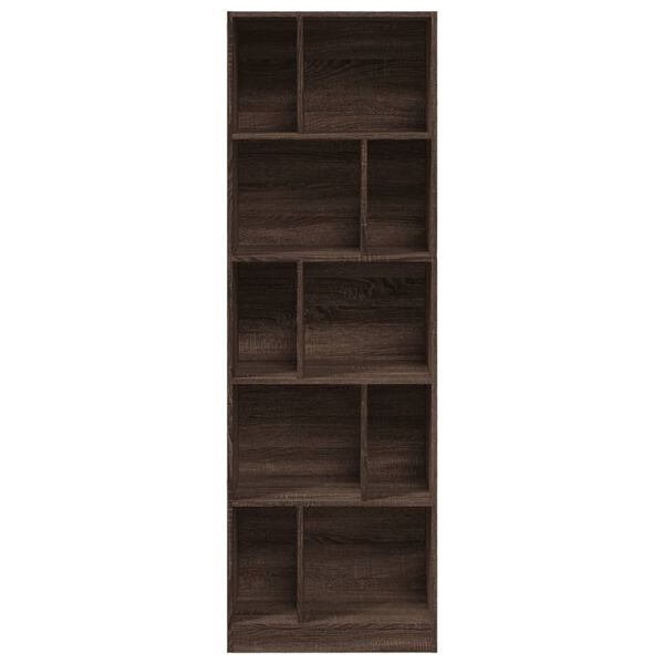 vidaXL B&uuml;cherregal Braun Eichen-Optik 57x28,5x174 cm Holzwerkstoff
